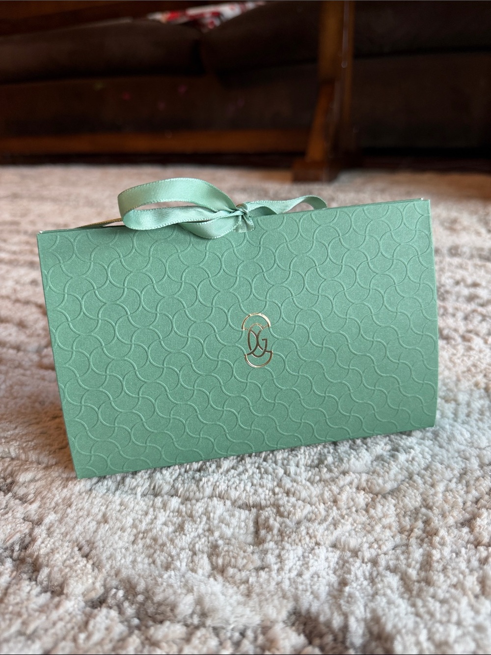 Designer Gift Box with Ribbon - Mint Green